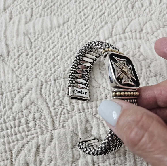 Lagos RARE Diamond, Silver And 18k Bracelet M - Picture 3 of 6